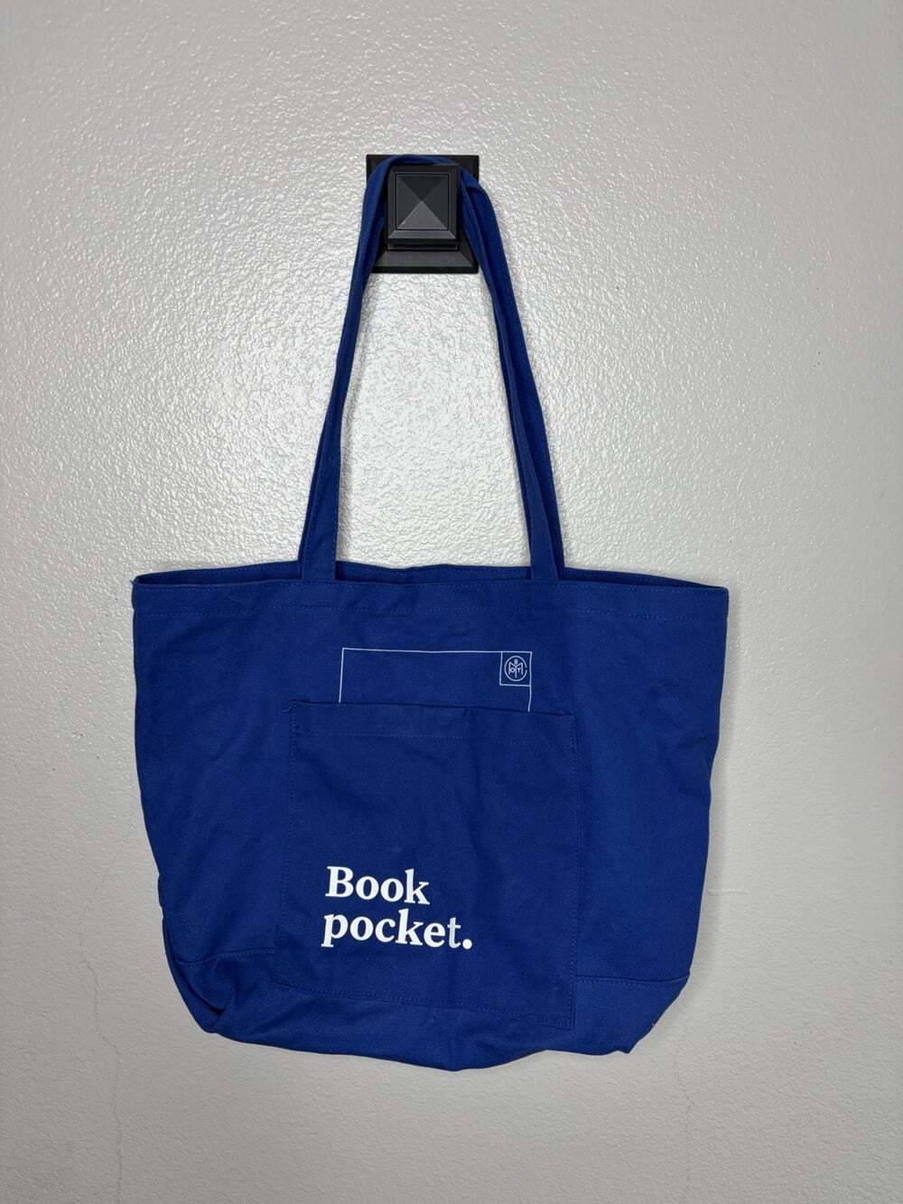 Book of the Month Reusable Tote Bag Books Reader - blue with book pocket